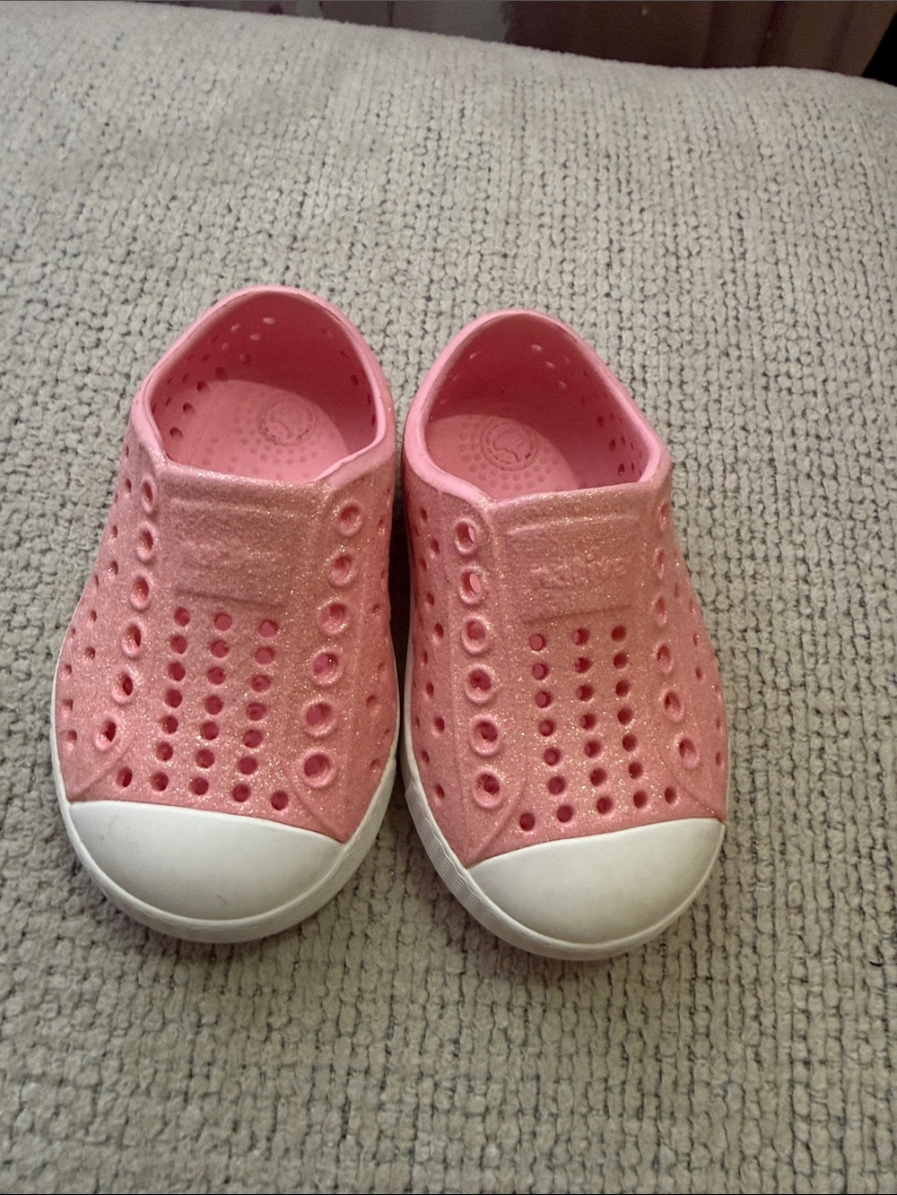 Native Pink Glitter Jefferson Slip-On Kids Shoes